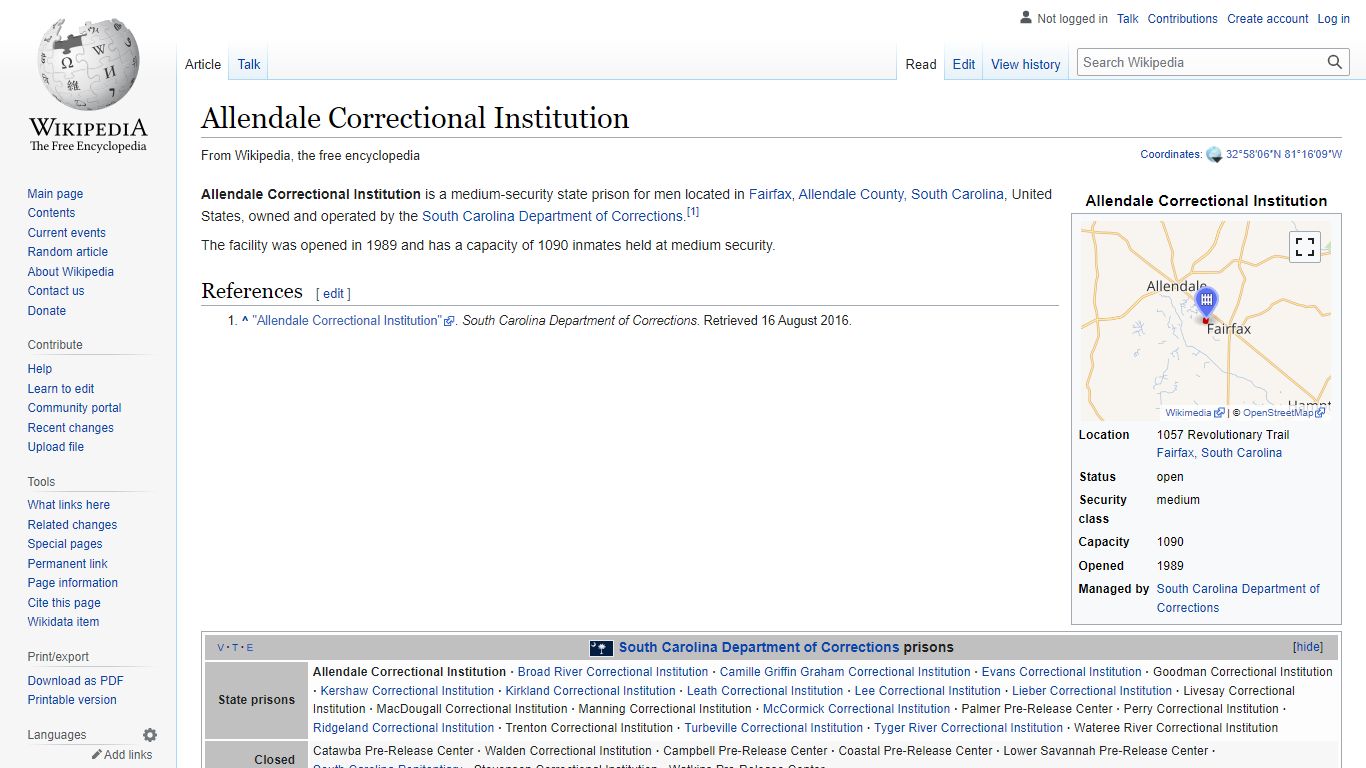 Allendale Correctional Institution - Wikipedia